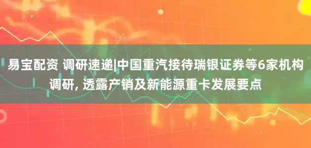 易宝配资 调研速递|中国重汽接待瑞银证券等6家机构调研, 透露产销及新能源重卡发展要点